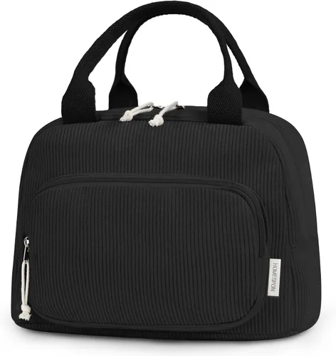 Miniatura 10 de HOMESPON Bolsa de Almuerzo para Mujeres Hombres Adultos con Bolsillo Frontal Bonita Pana Aislada Bolsa de Almuerzo Tote Gran Capacidad Caja