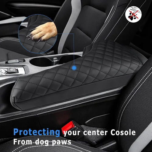 Miniatura 3 de INTGET Funda de consola central para Chevrolet Chevy Camaro 2016-2022 2023 2024, accesorios de cuero para reposabrazos central, protector de tapa