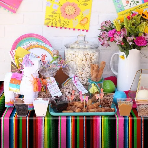 Miniatura 9 de Mantel de plástico para fiesta mexicana, 2 piezas, desechable, decoración de fiesta de cumpleaños, mantel de plástico para mesa con temática