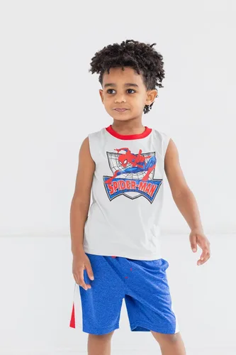 Miniatura 3 de Marvel Conjunto de traje de 3 piezas de Spider-Man de los Vengadores camiseta sin mangas y pantalones cortos