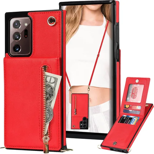 Funda tipo cartera cruzada para Samsung Galaxy Note 20 Ultra (no Note 20) con tarjetero y correa cruzada extraíble para Galaxy Note20 Ultra con