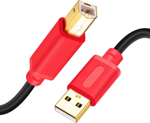 Miniatura 2 de Tan QY Cable de impresora de 10 pies, USB 2.0 de alta velocidad chapado en oro, cable de escáner de impresora A macho a B macho para HP, Canon, 3.05