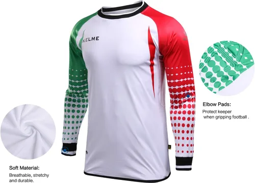 Miniatura 4 de KELME Camiseta y pantalones cortos acolchados de portero para hombre, camisas y pantalones de portero de fútbol juvenil, kit de uniforme de portero