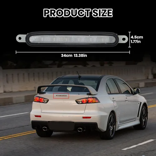 Miniatura 7 de 3ª luz de freno de montaje alto para Mitsubishi Lancer/Lancer Evo/Lancer EX 2008 2009 2010 2011 2012 2013 2014 2015 2016