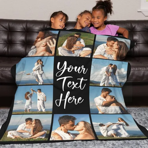 Miniatura 4 de Manta personalizada con foto, manta personalizada con imagen, regalos personalizados para pareja, mamá, papá, novia, novio, amigo, cumpleaños, 10