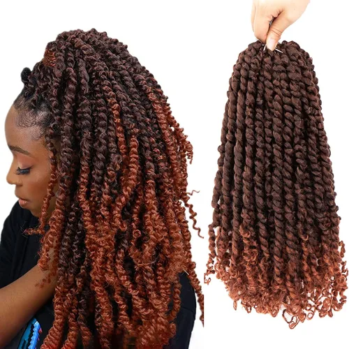 Miniatura 21 de Fulcrum Pelo de ganchillo Passion Twist de 8 pulgadas, 9 paquetes de cabello pretrenzado y prerrizado para mujeres negras (8 pulgadas