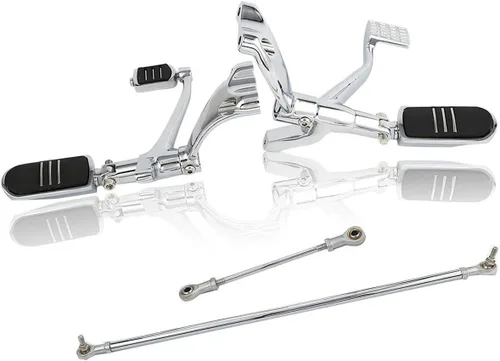 Miniatura 15 de TCT-MOTORPARTS Kit completo de controles delanteros con pedales y estriberas con palancas y varillas para Harley Sportster XL883 XL1200 1991-2003