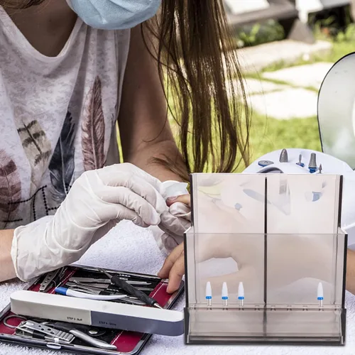 Miniatura 9 de 1 unid Display Tools Case Holder Stand Polishers Bottle Professional Nail Pulidor Base Manicura Cabeza de Plástico Lápiz Labial Rack Mujeres Pulido