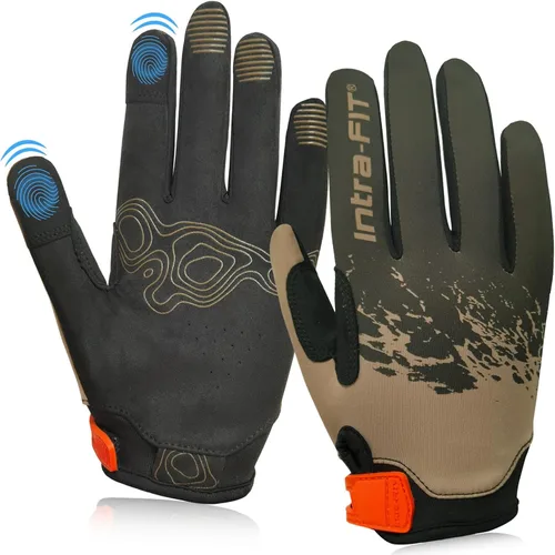 Guantes de ciclismo para paseos cortos, guantes de correr, guantes de pesca, pantalla táctil, ligeros, elásticos, excelente agarre, para uso diario
