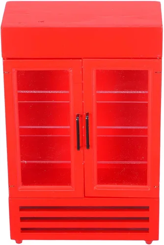 Miniature Refrigerator Model Double Door Mini Fridge Ornament for Dollhouse Kitchen Decor Realistic Scale Mini Home Appliance Photography Prop and