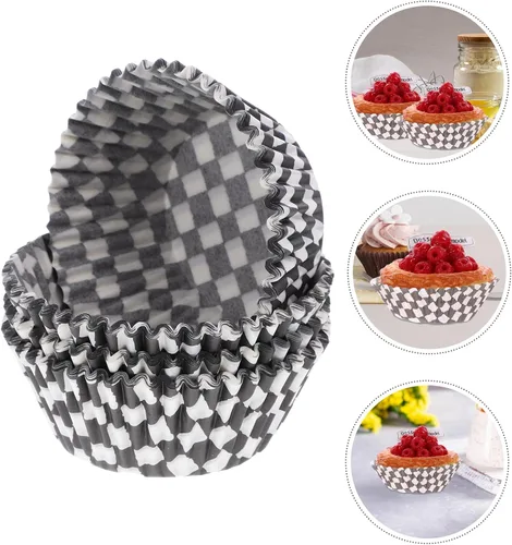 Miniatura 3 de ABOOFAN Tazas para hornear, 100 piezas de papel de 2.95 pulgadas para cupcakes, soportes para magdalenas para hornear en casa, fiestas de cumpleaños