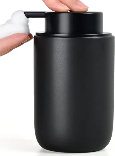 Miniatura 13 de BosilunLife Dispensador de jabón de espuma – Dispensador de espuma de cerámica para lavado de manos para baño, dispensador de jabón pequeño moderno