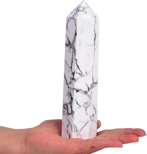 Miniatura 40 de AMOYSTONE Obelisco de Piedra de Sangre Africana Varita de Cristal Curativo Grande Torre Columna Facetada de 6 Lados Reiki Chakra Meditación Terapia