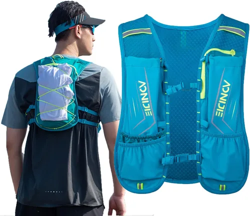AONIJIE Chaleco de hidratación impermeable y transpirable para correr para mujeres y hombres, chaleco de hidratación ligero de 4.23 onzas, mochila