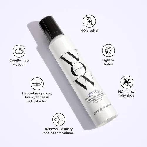 Miniatura 5 de COLOR WOW Espuma tonificante púrpura de control de color para cabello rubio