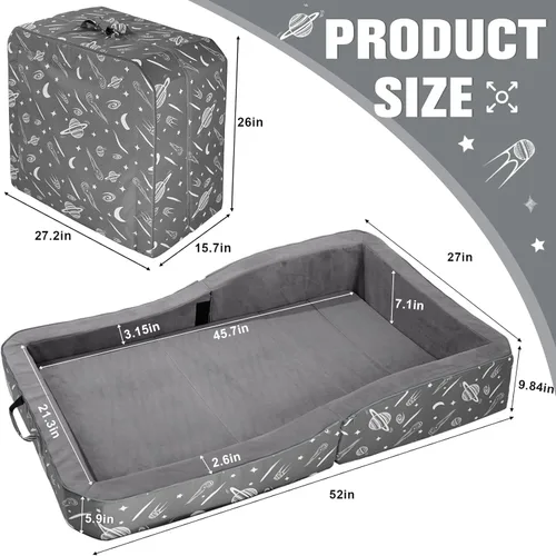 Miniatura 2 de JOYWOO Cama de suelo para niños pequeños, cama de viaje para niños de 3 a 6 años, camas plegables portátiles para niños pequeños, para el hogar