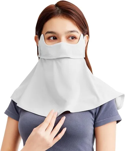Miniatura 11 de Polaina para el cuello, bufanda facial UPF 50+, pasamontañas, pañuelos de tela con bucles para las orejas