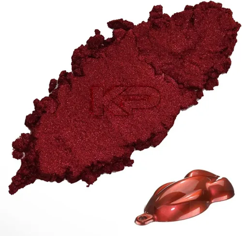 KP Pigments Real Red Pearlescent - Polvo de mica fina 100% puro, pigmentado de forma natural, multiusos, manualidades, tinte, fabricación de jabón,