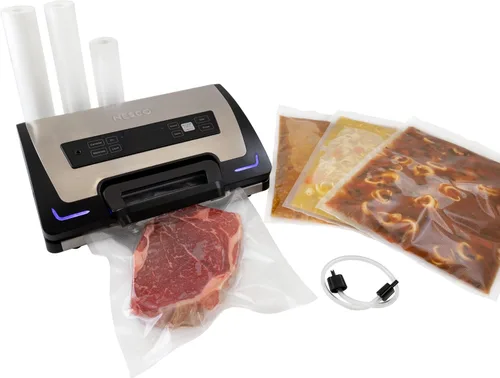 NESCO Sellador al vacío premium VS‑22LB para almacenamiento de alimentos en el hogar, sistema de sellado eléctrico con tecnología LiquidLock™