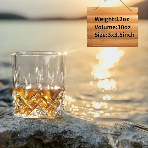 Miniatura 2 de OPAYLY Juego de 4 vasos de whisky, vasos de rocas, vasos de 10 onzas antiguos para beber whisky escocés, bourbon, cóctel, coñac, vodka, ginebra