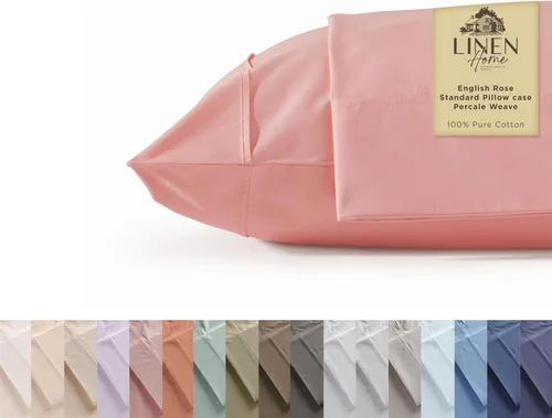 Miniatura 61 de Linen Home Juego de fundas de almohada King de 500 hilos, fundas de almohada 100 % algodón de fibra larga, juego de 2 fundas de almohada de satén