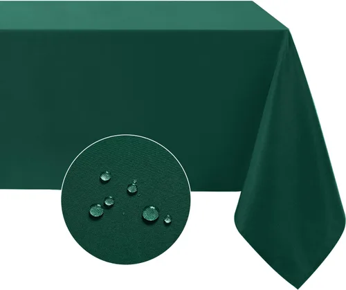 Miniatura 25 de Softalker Mantel rectangular, impermeable y resistente a las manchas, de tela, sin arrugas, lavable, cubierta de mesa de poliéster de 6.19 onzas por