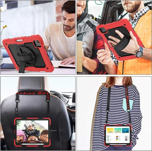 Miniatura 5 de SEYMAC stock Funda para iPad Air 5ª/4ª Generación/Pro 11 (4ª/3ª/2ª) con Protector de Pantalla Soporte para Bolígrafo, Correa de Mano Giratoria
