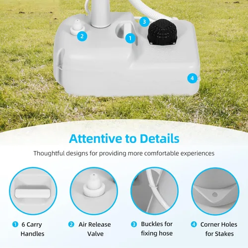Miniatura 5 de Fregadero portátil para acampar, estación de lavado de manos, soporte de lavabo de 20 litros con ruedas rodantes, dispensador de jabón, soporte