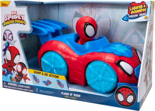 Miniatura 7 de Marvel's Spidey and HIS Amazing Friends Flash 'N' Dash Web Crawler - Vehículo rastreador de red motorizado con luces y sonidos - Juguetes con tus