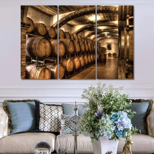Miniatura 52 de Obra de arte para paredes del hogar, 3 paneles de letras de vino tinto, pinturas de corcho, impresiones HD, arte de pared de corcho de vino sobre
