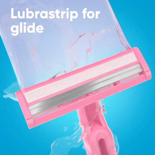 Miniatura 4 de Gillette, Daisy, Clásica máquina de afeitar para mujeres desechables, (1 muestra gratis Simply Venus, color rosa), 12 unidades, Daisy
