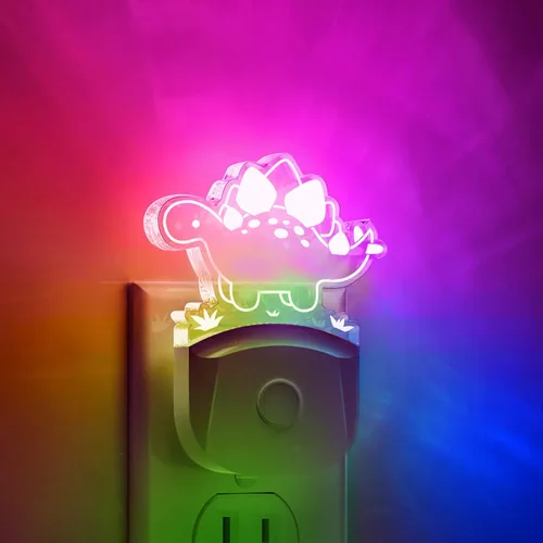 Miniatura 13 de LOHAS - Luz nocturna de dinosaurio para niños, luz nocturna LED con enchufe, del atardecer al amanecer, luces nocturnas LED Velociraptor enchufables