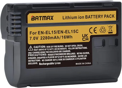 Miniatura 4 de Batmax 2 baterías EN-EL15 EN-EL15B EN-EL15C de 2280mAh para Nikon Z5, Z6, Z6 II, Z7, Z7II D780, D850, D7500, 1 V1, D500, D600, D610, D750, D800
