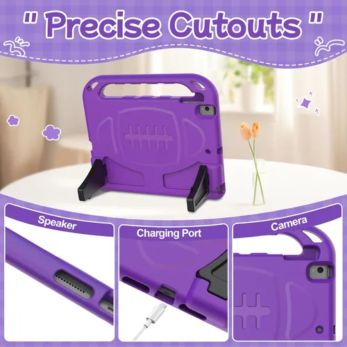 Miniatura 5 de BMOUO Funda para niños para iPad de 9ª/8ª/7ª generación (iPad de 10.2 pulgadas, 2021/2020/2019), con protector de pantalla integrado, soporte