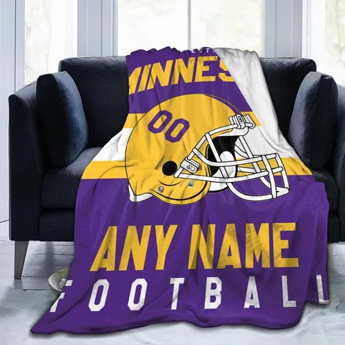 Miniatura 25 de SEAGGS Manta personalizada con diseño de ciudad de fútbol americano, decoración personalizada, manta impresa para añadir cualquier nombre y número