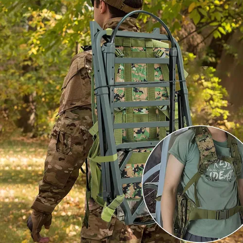 Miniatura 6 de Arnés de soporte para árboles, arnés ergonómico de seguridad de cazador de camuflaje, correas de transporte para mochila de soporte de árbol