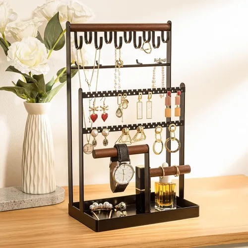 Miniatura 7 de ProCase Organizador de Joyas Soporte Organizador de Collares Soporte para Aretes, Soporte de Joyería de 6 Niveles Soporte para Collares con 15