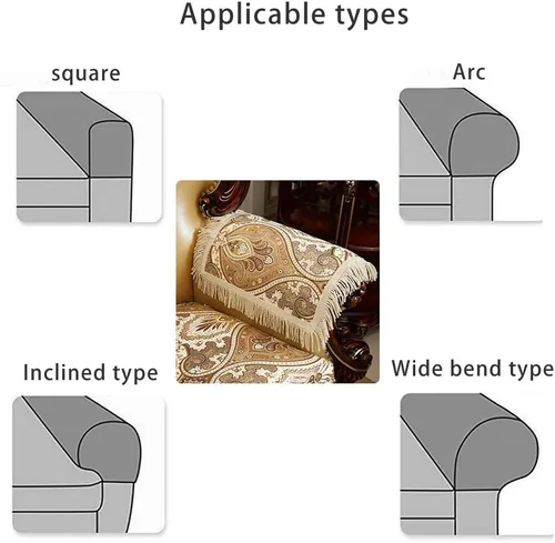 Miniatura 5 de Juego de 2 fundas de lujo para reposabrazos de sofá, fundas antideslizantes para reposabrazos de silla reclinable, fundas protectoras de cuero