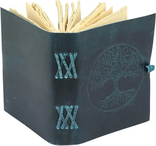 Miniatura 5 de Diario de cuero antiguo hecho a mano forrado con borde de Deckle Edge Vintage Paper Tree of Life Cuaderno de escritura diario para hombres