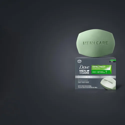 Miniatura 7 de DOVE MEN + CARE Limpiador de barra 3 en 1 para cuerpo, cara y afeitado, limpiador corporal y facial extra fresco, más hidratante que el jabón