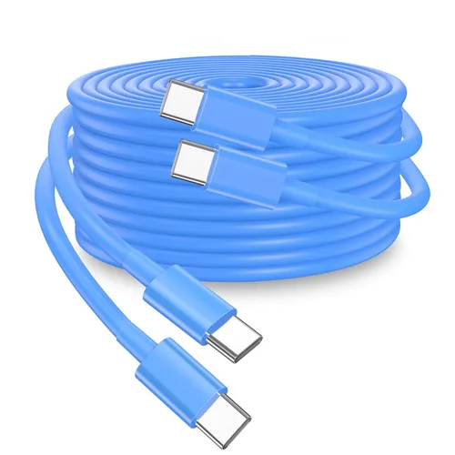 Miniatura 14 de Cable USB C a USB C de 100 W, paquete de 2 unidades de 10 pies, cable USB tipo C a tipo C, cable USB-C compatible con iPhone Blanco