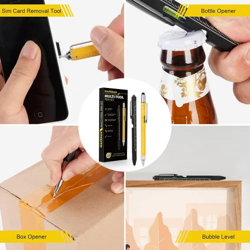 Miniatura 7 de Juego de bolígrafos multiherramienta 10 en 1, regalos de Navidad para papá, abuelo, hombres, rellenos de calcetines, accesorios geniales