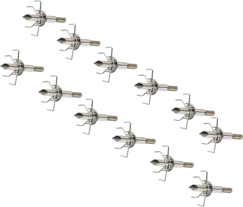 Miniatura 10 de 100/125 Grain Small Game Broadheads 12PK Judo Points Small Game Arrow Tips Screw-in Arrowheads Negro 125 Grano