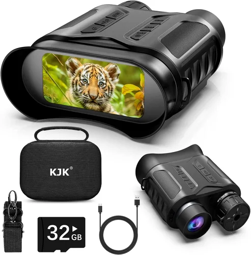 Binoculares de gafas de visión nocturna digital 4K para oscuridad total, visión nocturna digital infrarroja, tarjeta de memoria de 32 GB para