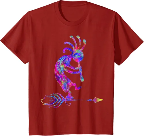 Miniatura 73 de Native American Kokopelli With Feather 2 - Camiseta Fan Fun, Negro, S