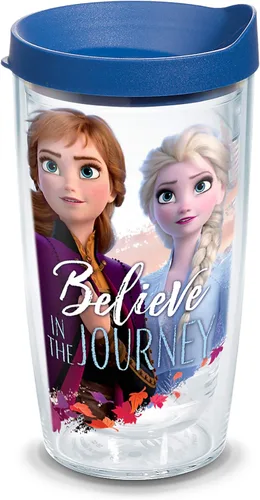 Tervis Disney Frozen 2 - Vaso aislado de doble pared de Anna & Elsa's Journey hecho en Estados Unidos mantiene las bebidas frías y calientes, 16