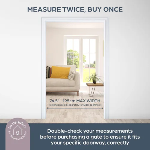 Miniatura 6 de Dreambaby Discovery 3 - Puerta de bebé extra ancha para escaleras y puertas, 76.5 pulgadas de ancho, puerta de paso de 3 paneles de metal, aberturas