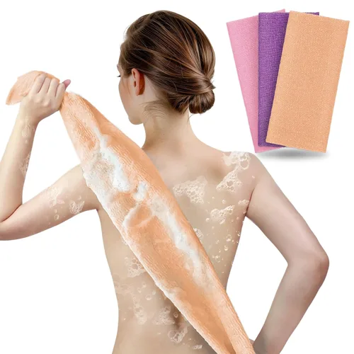 Miniatura 22 de ARCH&M Toalla corporal exfoliante (paquete de 3) para una piel brillante y suave como la seda, toalla de belleza japonesa para exfoliación profunda