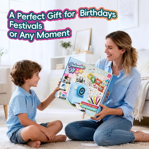 Miniatura 7 de Cámara de impresión instantánea para niños, cámara de video selfie de 1080P con kit de diario de bricolaje, más de 200 accesorios, regalos