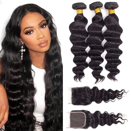 Miniatura 10 de Extensiones de cabello humano lacio 12A con cierre de encaje HD de 5 x 5 (16, 18, 20 + 14 pulgadas), tejido de cabello humano virgen brasileño 100%